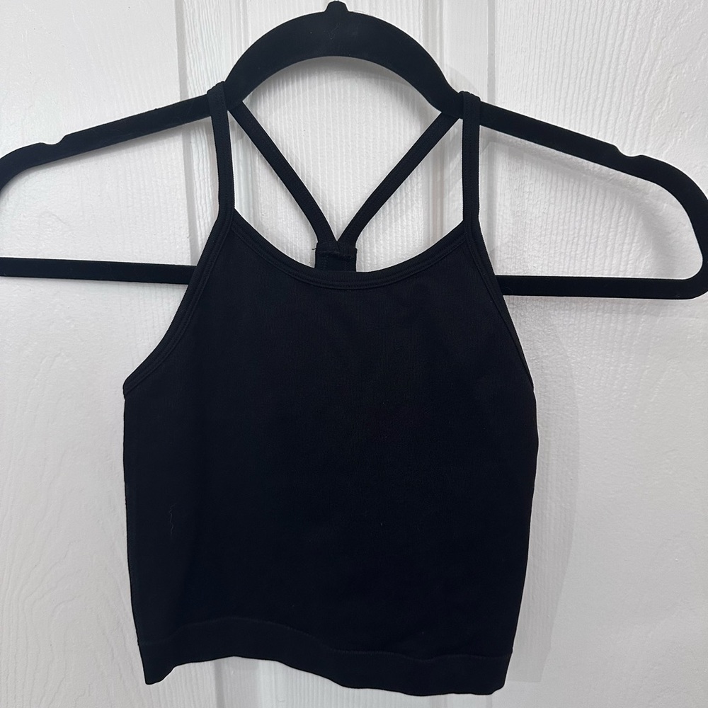 Black Strappy Crop Top